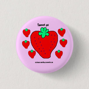 Bóton Redondo 2.54cm Botão Doce Como Strawberriez pastel pixel art mini