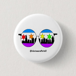 Bóton Redondo 2.54cm botão dos chicaGOggles do orgulho