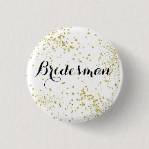 Botão Dourado bonito do Bridesman do brilho