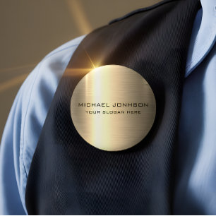 Bóton Redondo 2.54cm Botão Dourado de metal de aço inoxidável