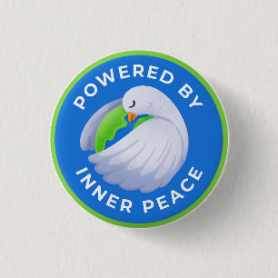 Bóton Redondo 2.54cm Botão Dove da Paz Acionado pela Paz Interna