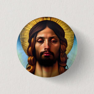 Bóton Redondo 2.54cm Botão Elegante Renascentista Jesus