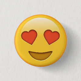 Bóton Redondo 2.54cm Botão Engraçado de amor corações emoji
