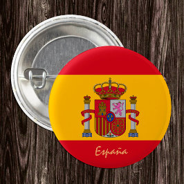 Bóton Redondo 2.54cm Botão espanha, moda patriótica de bandeira espanho