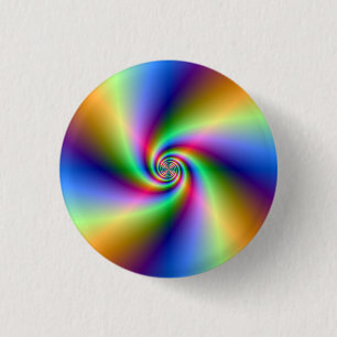 Bóton Redondo 2.54cm Botão espiral psicadélico de quatro ventos