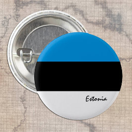 Bóton Redondo 2.54cm Botão Estônia, Bandeira Estoniana patriótica