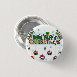 Bóton Redondo 2.54cm Botão Feliz Natal