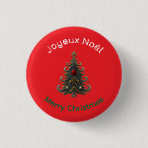 Botão Feliz Natal - Joyeux Noel