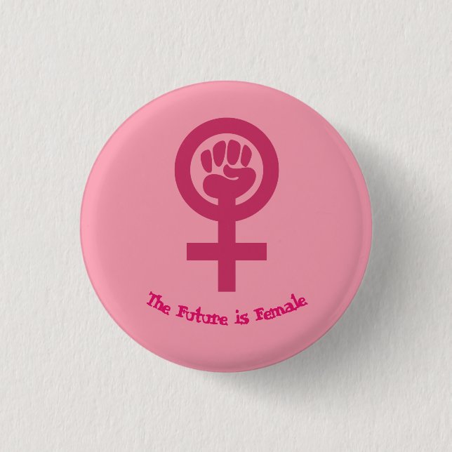 Bóton Redondo 2.54cm Botão feminista (Frente)