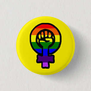 Bóton Redondo 2.54cm Botão feminista clássico do sinal de LGBT