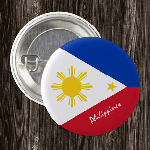 Bóton Redondo 2.54cm Botão Filipinas, Bandeira Filipina Patriótica