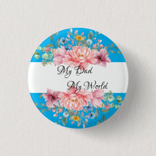 Bóton Redondo 2.54cm Botão floral de melhor Pai cotado (Frente)