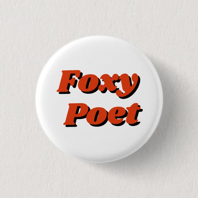 Bóton Redondo 2.54cm Botão "Foxy Poet" (Frente)