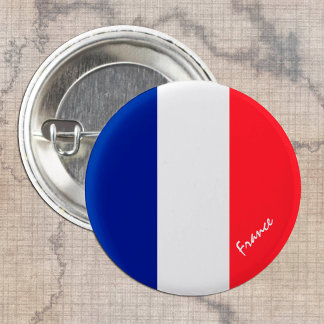 Bóton Redondo 2.54cm Botão França, moda Patriótica da Bandeira Francesa