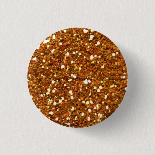 Bóton Redondo 2.54cm Botão Glitters Laranja (Frente)