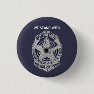 Bóton Redondo 2.54cm Botão Memorial dos Policiais de Dallas