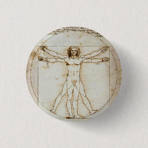 Bóton Redondo 2.54cm Botão minúsculo do homem de Vitruvian