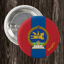 Bóton Redondo 2.54cm Botão Mongólia Patriótico, Bandeira Mongólia
