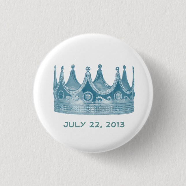 Bóton Redondo 2.54cm Botão nascido da coroa do bebê real (Frente)