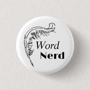 Bóton Redondo 2.54cm Botão Nerd do Word para escritores e leitores