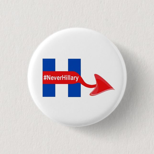 Bóton Redondo 2.54cm Botão Nunca Hillary (Frente)