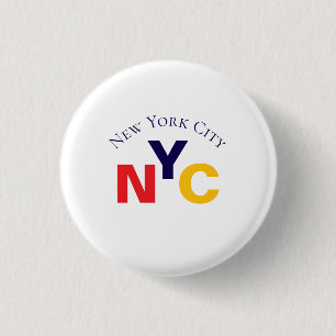 Bóton Redondo 2.54cm Botão NYC - Souvenir Nova Iorque Clássico
