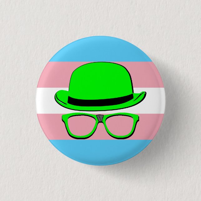 Bóton Redondo 2.54cm Botão Orgulho Trans da Noite Dork (Frente)