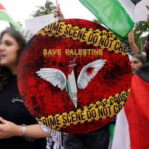 Bóton Redondo 2.54cm Botão Palestina Livre - Botão de Pernoite Palestin