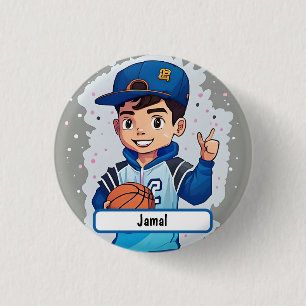 Bóton Redondo 2.54cm Botão Pequeno Autor Com Caráter Personalizado