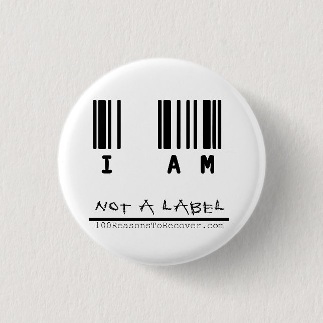 Bóton Redondo 2.54cm Botão pequeno - "não uma etiqueta " (Frente)