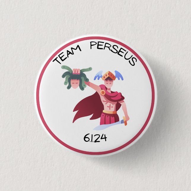Bóton Redondo 2.54cm Botão Perseu do grupo (Frente)