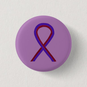 Bóton Redondo 2.54cm Botão Personalizado de Fita de Consciência Roxo e