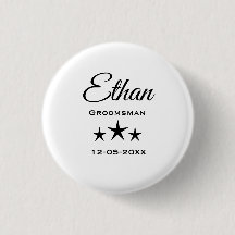 Botão Personalizado do Padrinho de Casamento com N