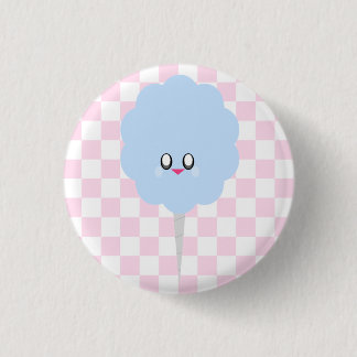 BÓTON REDONDO 2.54CM BOTÃO PIN DE CHECKERBOARD DE ALGODÃO KAWAII
