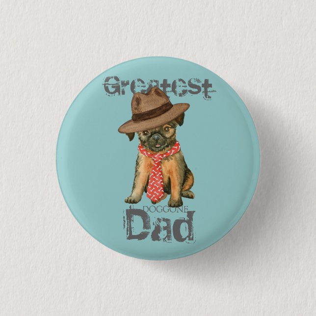 Bóton Redondo 2.54cm Botão Pinback do Pai de Bruxelas Griffon (Frente)