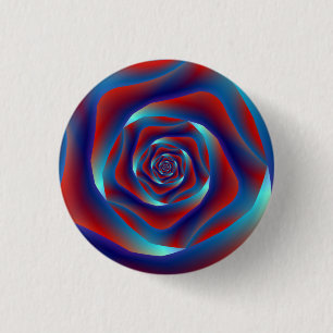 Bóton Redondo 2.54cm Botão Pinback do Rosa espiral vermelho e azul