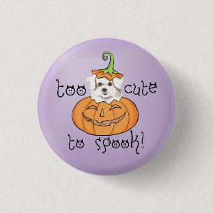 Bóton Redondo 2.54cm Botão Pinback Maltês do Halloween
