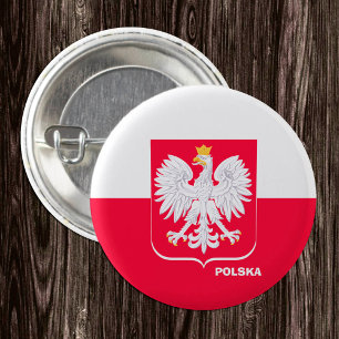 Bóton Redondo 2.54cm botão Polônia, moda patriótica de bandeira polones