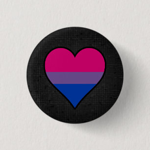 Bóton Redondo 2.54cm Botão preto da bandeira da bissexualidade