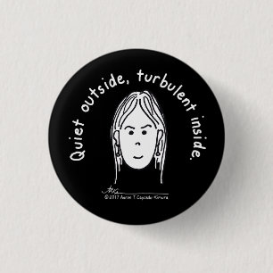 Bóton Redondo 2.54cm Botão preto pequeno turbulento