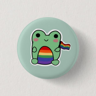 Bóton Redondo 2.54cm Botão Rainbow Pride Froggie