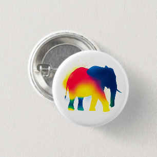 Bóton Redondo 2.54cm Botão redondo colorido do elefante de pulverização