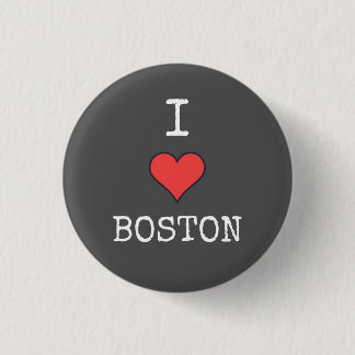 Bóton Redondo 2.54cm Botão redondo "I Love Boston" - Design do Boston S