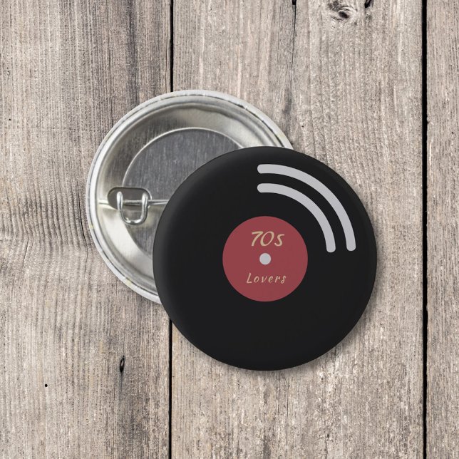 Bóton Redondo 2.54cm Botão Registro de Vinilo (Vinyl Record Button)