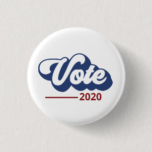Bóton Redondo 2.54cm Botão Retro Vermelho e Azul Votação 2020