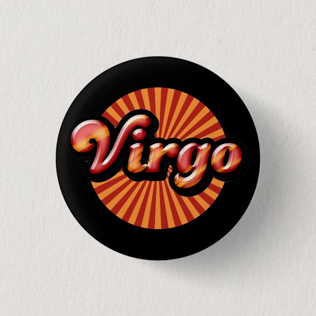 Bóton Redondo 2.54cm Botão Retro Zodiac Virgo Pinback (Frente)