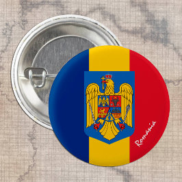 Bóton Redondo 2.54cm Botão Romênia, moda patriótica romena de bandeira