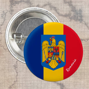 Bóton Redondo 2.54cm Botão Romênia, moda patriótica romena de bandeira