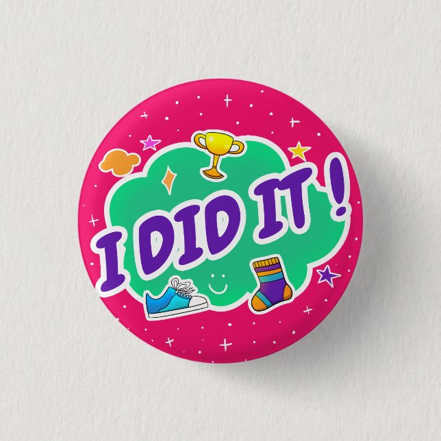 Bóton Redondo 2.54cm Botão Rosa 1 1/4" (Frente)