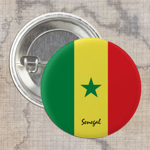 Bóton Redondo 2.54cm Botão Senegal, moda de bandeira patriótica no Sene